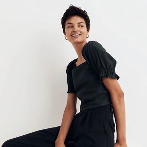 MADEWELL Puff-Sleeve Crop Top